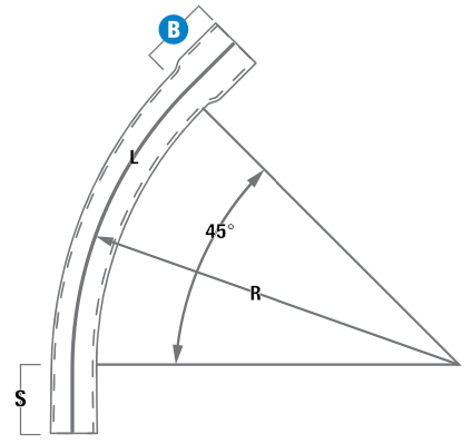 Schedule 40 - 45° (Bell End) drawing